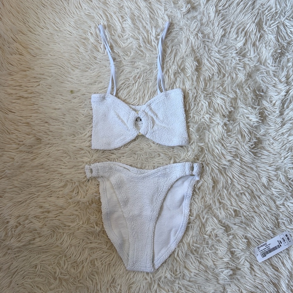 NWT Hunza g misty bikini with pearly hoop in white